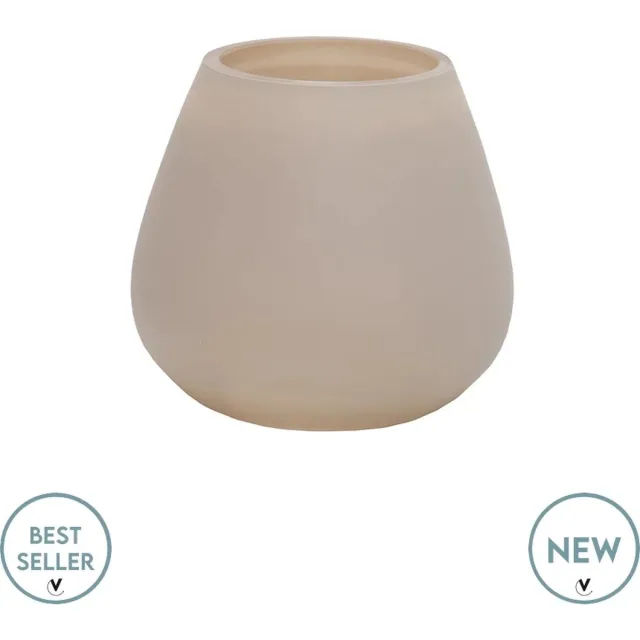 Vase The World Waxinelichthouder Tasman | X Small | matte ivory | klein vaasje | Ø12,5 x H11,5 cm - set van 2