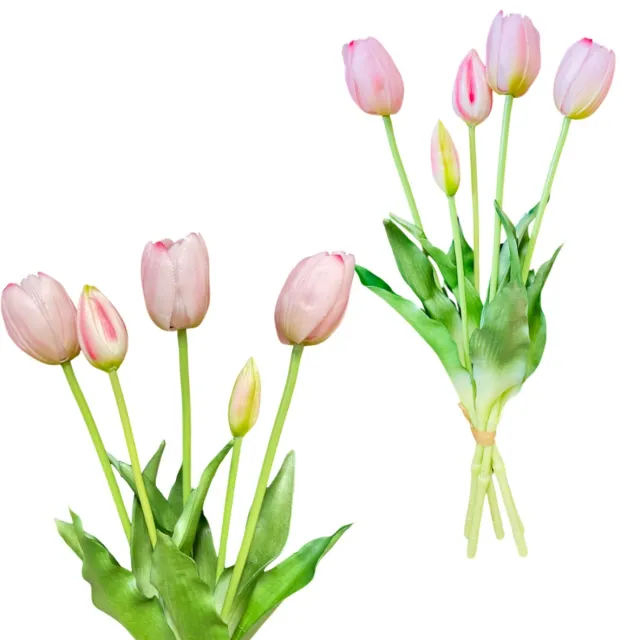 Inspiruj Real Touch - Gumboeket Tulpen - 39 cm - Jasno-Roze