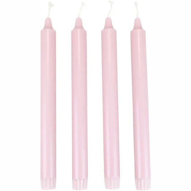 Wenzel Kerzen PURE Taper Candles Antique Rose Wenzel Candles Pink 250/23mm 4 stuks roze