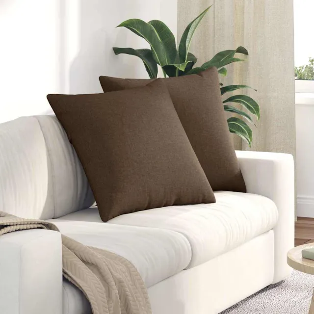 vidaXL Sofa Kussens 2 st Stof Bruin 60 x 60 cm