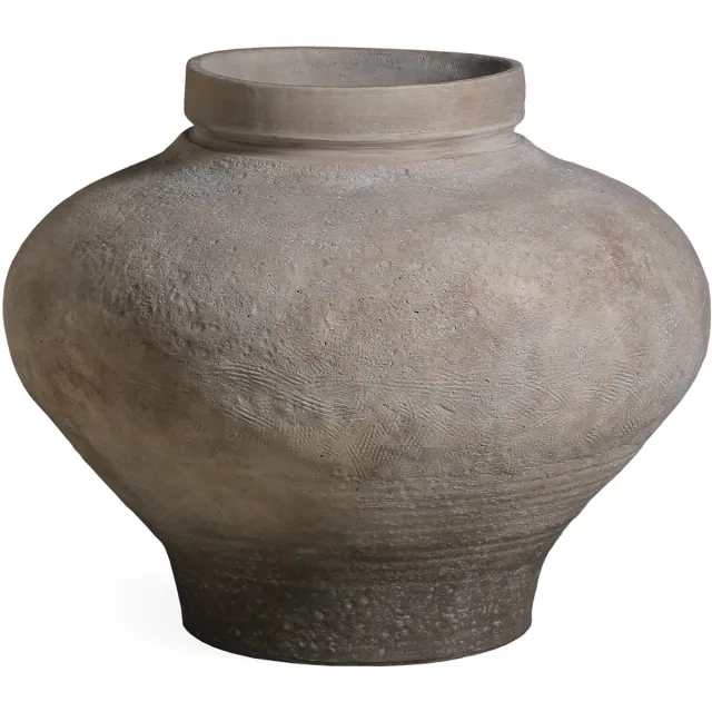 PTMD Michle Beige Fiber Cement Vintage Jar Pot
