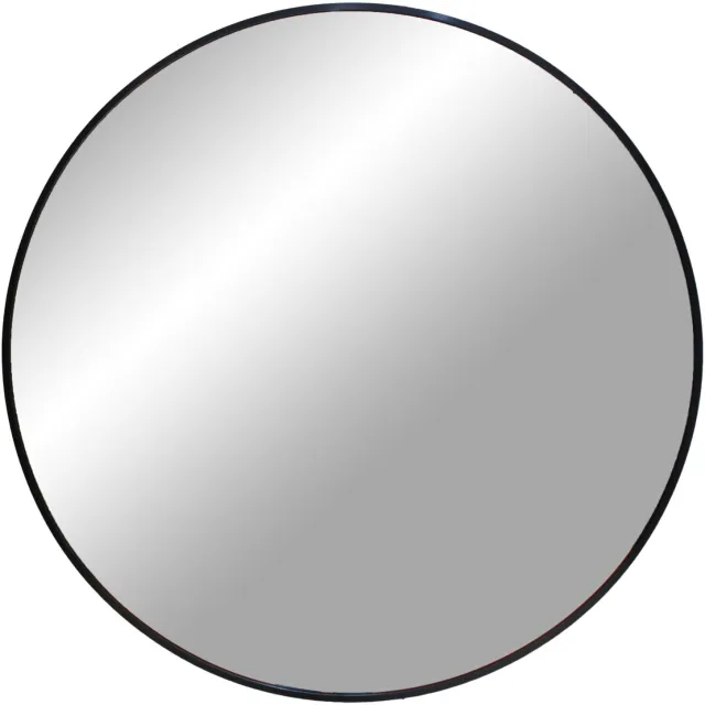 QUVIO Spiegel groot - Rond - ø80 cm - Aluminium - Zwart