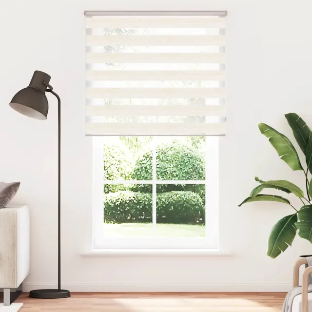 vidaXL Zebra rolgordijn 135x230 cm stofbreedte 130,9 cm marmerbeige