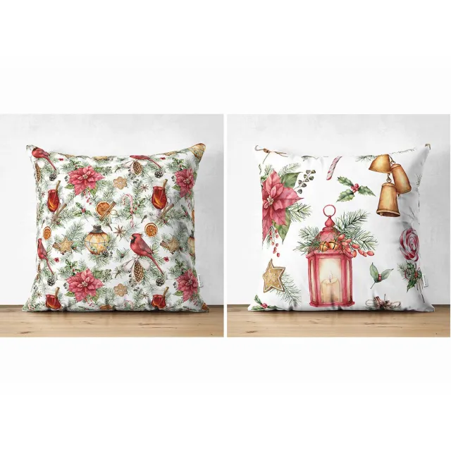 De Groen Home Velvet Kussenhoes set van 2 stuk - 50x50 - Kussensloop - Kerst decoratie - De Groen Home Rood