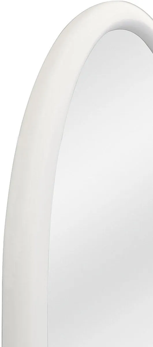 Vente-unique Grote boogspiegel in paulowniahout - H 180 x B 80 cm - Wit - EZAREL