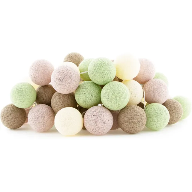 Cotton Ball Lights LED lichtslinger voor binnen - Handgemaakt en Fairtrade - 50 lampjes - Paradise