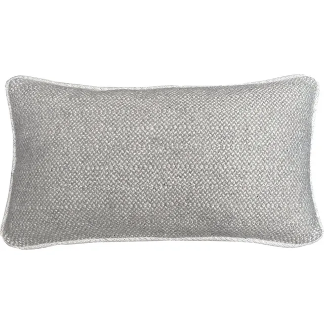 Malagoon Natural grey structure recycled wool rectangle cushion Grijs