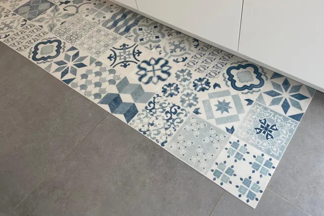 JYG Köln - Vinyl Keukenloper - 60 cm - Formaat: : 60 x 600cm Zwart