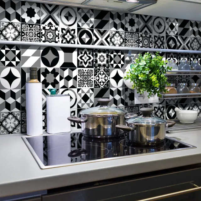Ambiance Sticker Zelfklevende tegelmuurstickers voor keuken en badkamer - 24 Azulejos Agnes tegelstickers - 24 stickers 20x20cm Multi color
