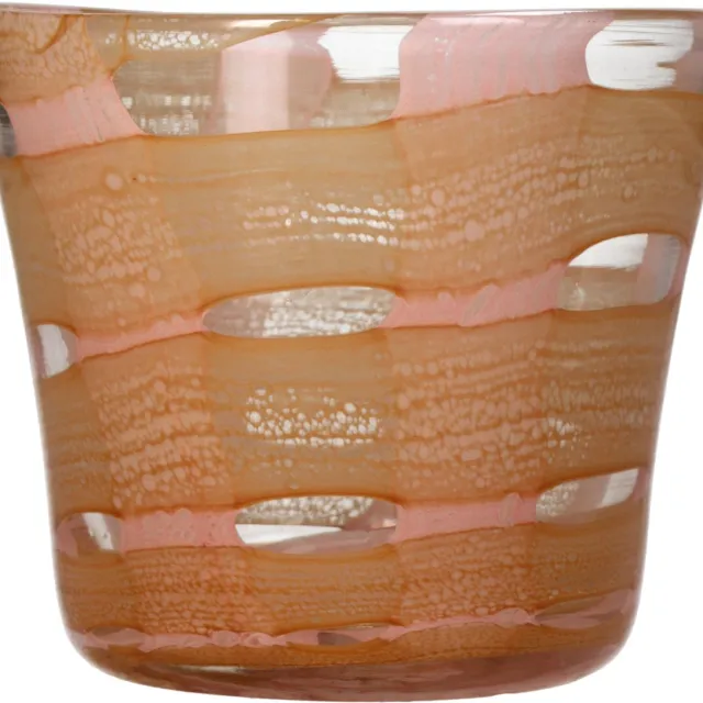 HD Collection Kaarsenhouder Glas Perzik 12x12x10,5cm Peach
