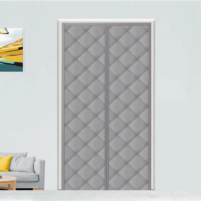 Famanu Magnetisch warmtewerend gordijn voor deuren, thermisch deurgordijn, isolatiebescherming, huisdiervriendelijk, waterdicht, winddicht, 85 x 200 cm, rookgrijs
