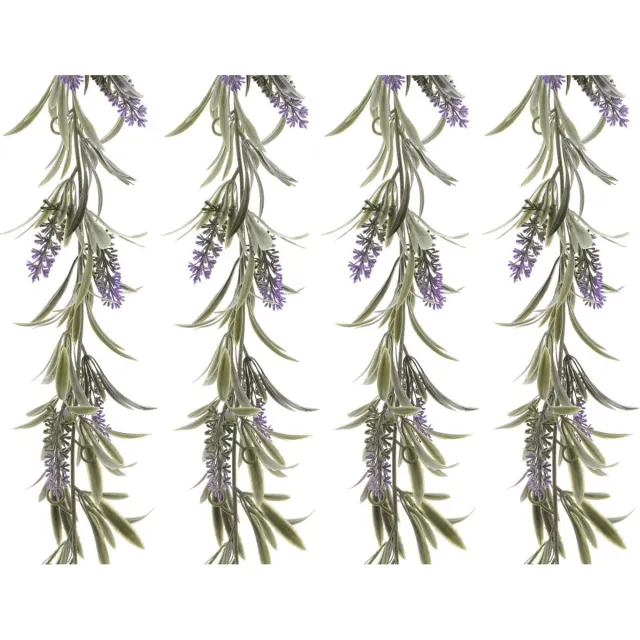 Decoris Lavendel Bloemen slinger - 4x stuks - Paars - kunstplanten - 80 cm- Kunstplanten/kunsttakken