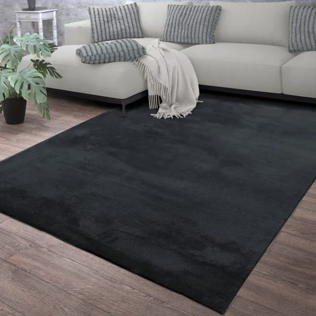 TT Home Woonkamer korte pool effen modern design wasbaar blauw 200 x 200 cm Vierkant