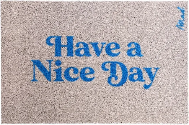 Mad About Mats Willie - deurmat - have a nice day - schoonloop/scraper - wasbaar - 50x75cm Blauw
