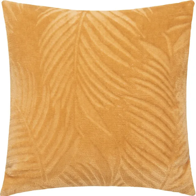 Atmosphera Decoratief flanellen kussen ZOA, 40 x 40 cm geel