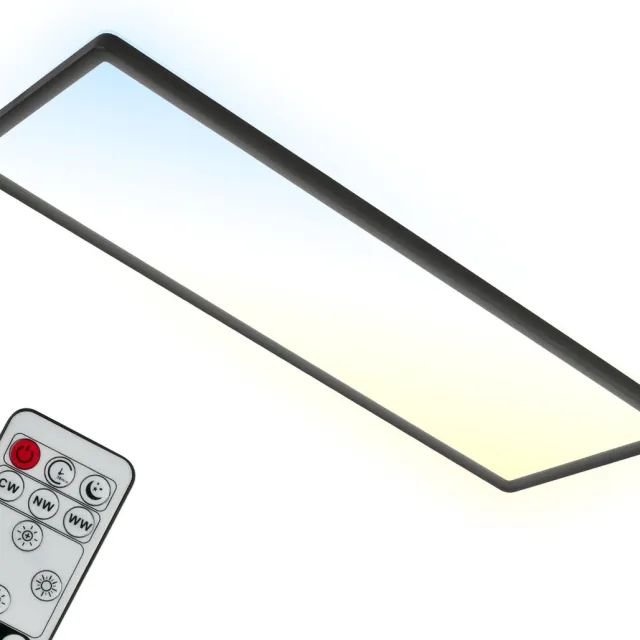 Briloner Slim - CCT Plafondlamp led - plafonniere met afstandsbediening - warm wit licht & koel wit licht - dimbaar - 23W - 58cm - zwart Zwart (met CCT)