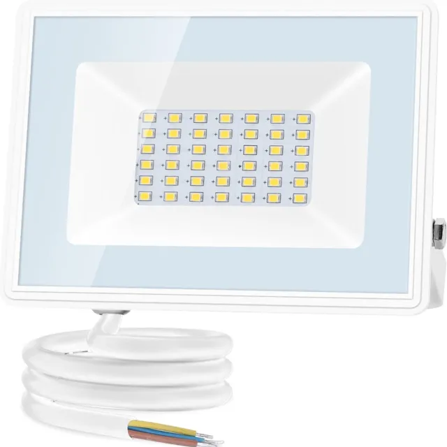 Aigostar 10Q14 - LED schijnwerper - 30W - IP65 Waterdicht - Floodlight - Breedstraler - Bouwlamp - Wandlamp buiten - 6500K - Wit