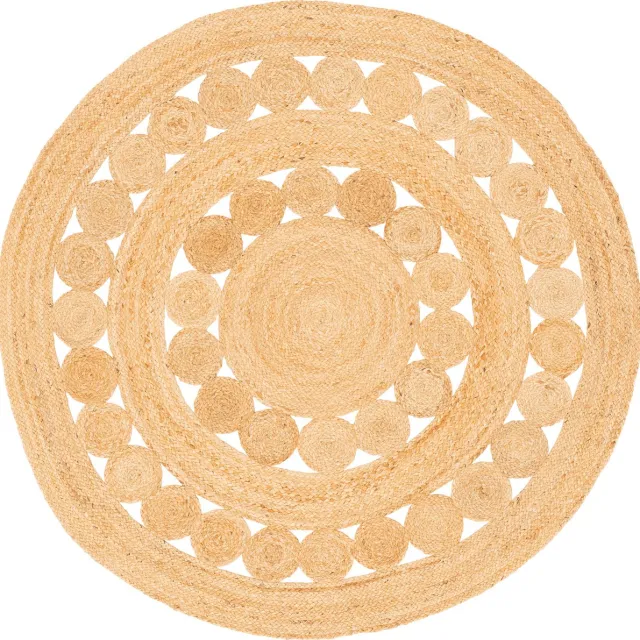 Pergamon Natuurvezeltapijt Jute Salsa Trend Rond Beige