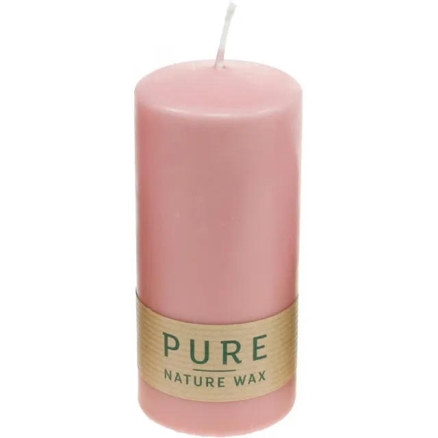 Wenzel Kerzen PURE stompkaars 130/60 decoratieve kaars roze natuurlijke was