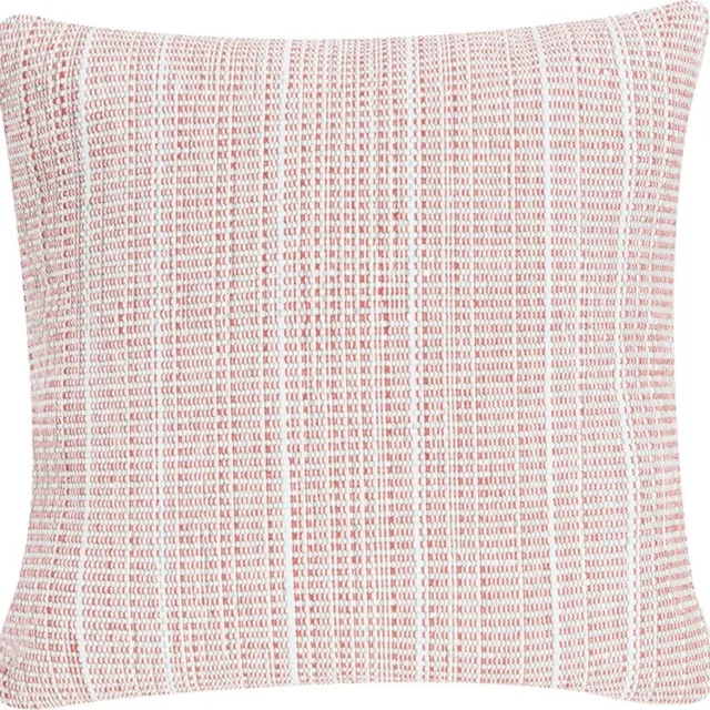 Linen & More Vertical Stripe Dark Rood/Gra Kussen | 60 X 60 | Sierkussen Voor Woonkamer Of Slaapkamer