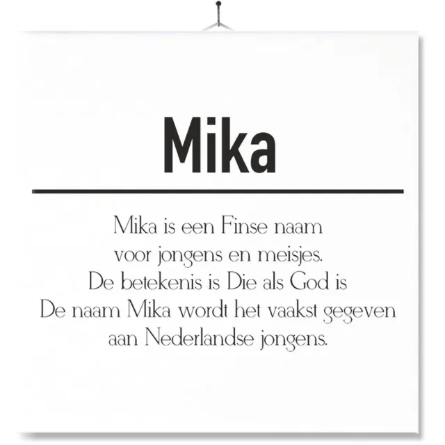 MC Living Tegel Met Opdruk | Betekenis | Kado | Cadeau | Met Naam - Mika Multi-Color