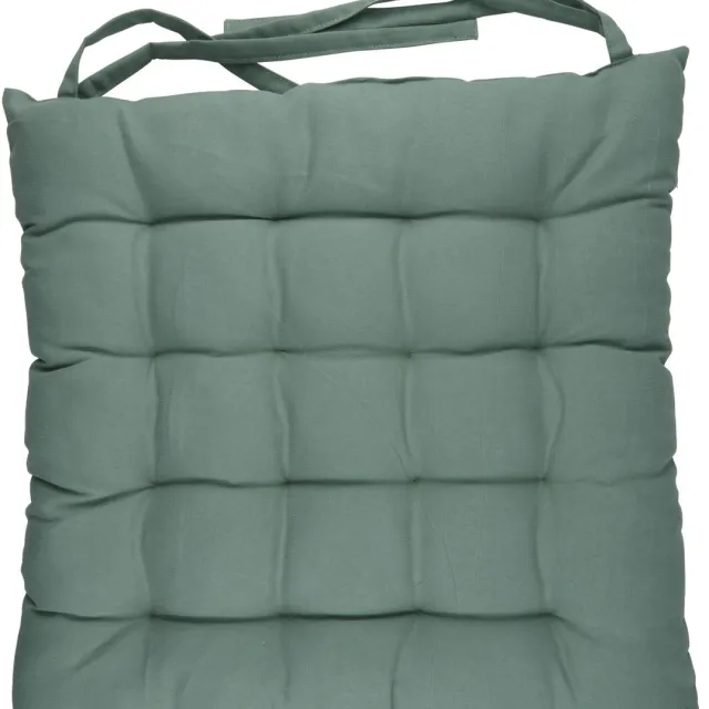 arti casa Tuinstoelkussen - Groen - 40x40x6 cm - Comfortabel en Stevig Gevuld - Geschikt voor Buitengebruik - Met Praktische Bevestigingslinten - Zitkussen voor Tuinstoel
