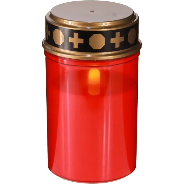 Kaemingk BV LED grafkaars rood voor buiten met vlam-effect 12,5cm