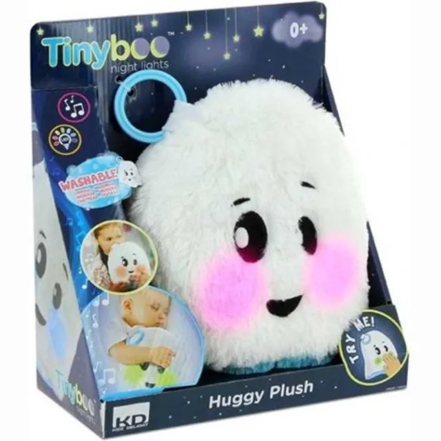 Tinyboo Pluche Led nachtlamp Ghost Wit met kleur wisselende wangen