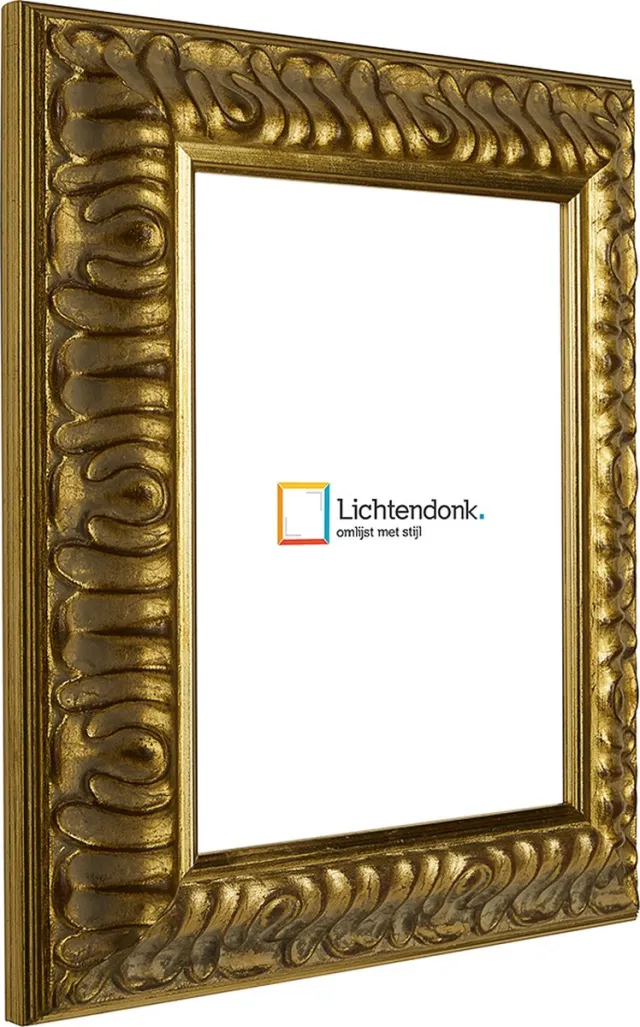 Lichtendonk Fotolijst - Fotokader - Barok Goud - 4,6 cm breed profiel - Fotomaat 50x60 - Ontspiegeld ACRYLITE - Art.nr. 10691550603