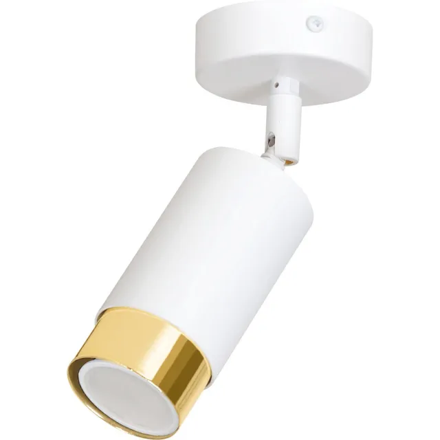 Emibig Boras wit met goud afwerking plafondspot richtbaar GU10 - Stijlvolle verlichting voor elk interieur