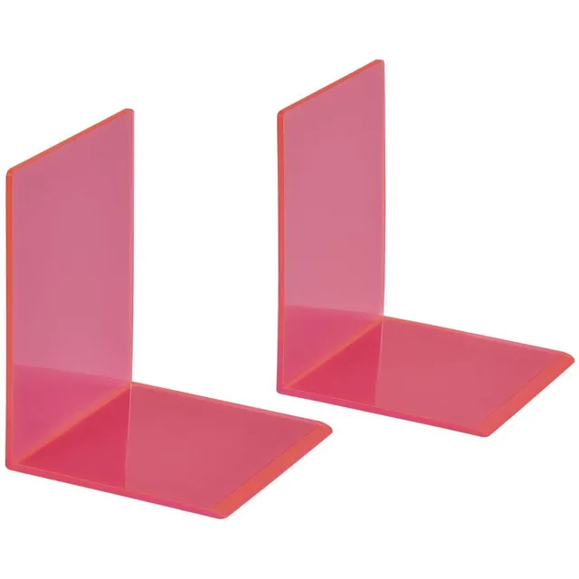 Maul Boekensteunen acryl 10 x 10 x 13 cm transparent roze pink|transparant