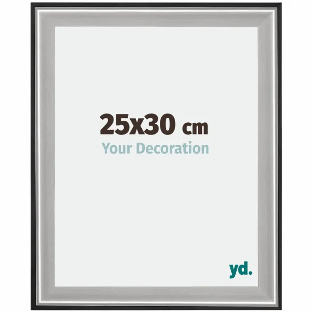 yd. Your Decoration - Fotolijst 25x30 cm - Hout - Zwart Zilver Gepolijst - Birmingham