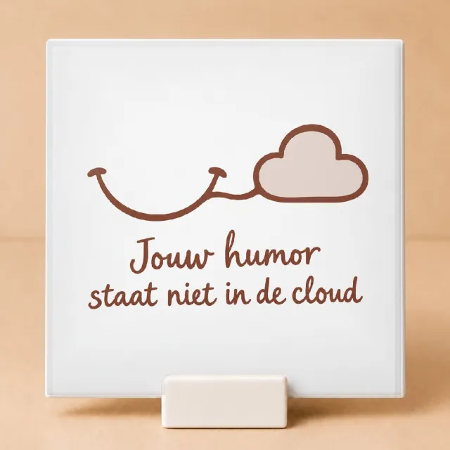 Bedruk King Vrolijke De AI-wijze meester Tegel – Humoristische en kleurrijke wanddecoratie voor techliefhebbers - 15 x 15 cm met houder Wit