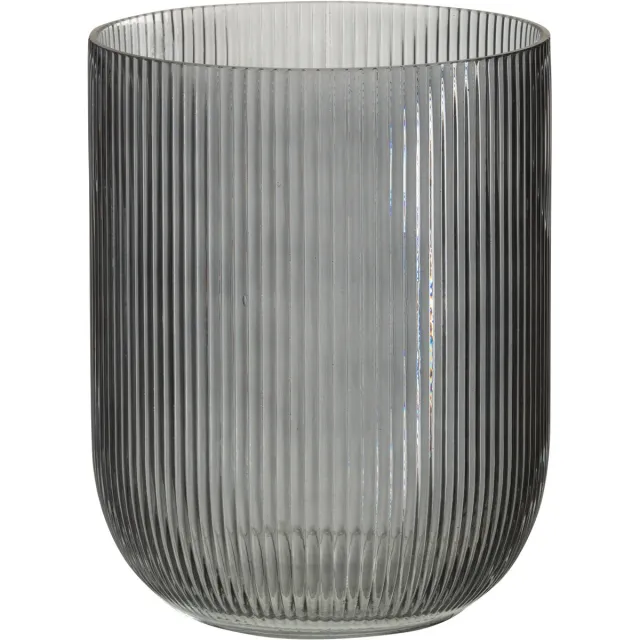 J-Line vaas Gestreept - glas - zwart - medium