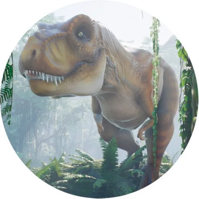 Plakkers Muurcirkel Dino Tyrannosaurus rex sticker 90 cm - behangcirkel - woonkamer muur decoratie accessoires Full-color