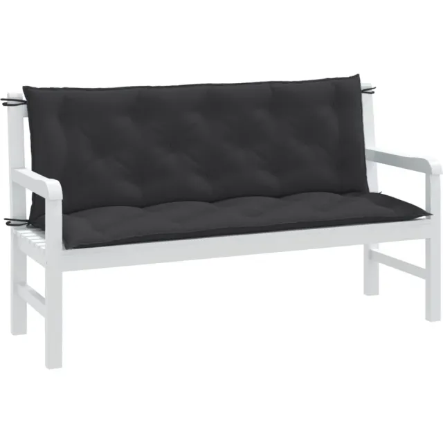 vidaXL Tuinbankkussens 2 st 150x50x7 cm stof gemêleerd antracietkleur Anthraciet
