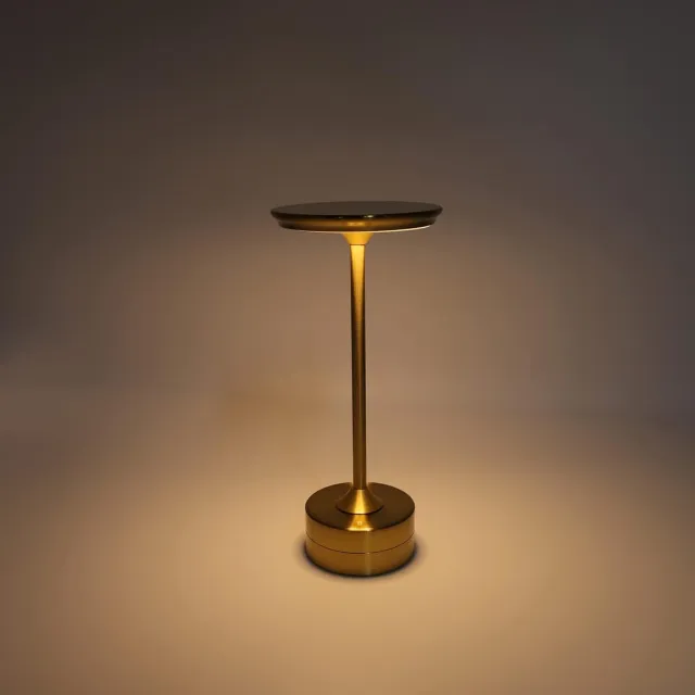YAGXIG Bureaulamp - Bureaulamp met touchscreen - Metalen nachtlampje - Retro bureaulamp - 1200mAh - Oplaadbaar - 3 helderheidsniveaus - 1 stuk goudkleurig