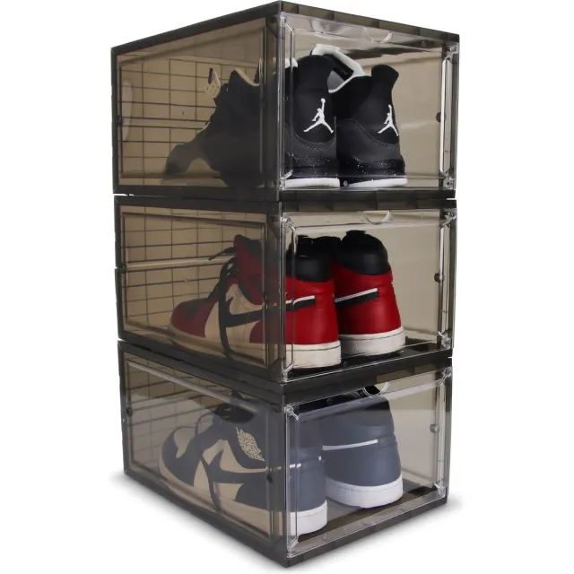 Round Limited® Shoezebs Limited® Schoenenbox | Schoenenopbergers | Schoenen | Schoenenrek | Schoenenkast | Schoenenopbergen | Sneakerbox | Zwart | Transparant | 1 Stuk Zwart Transparant