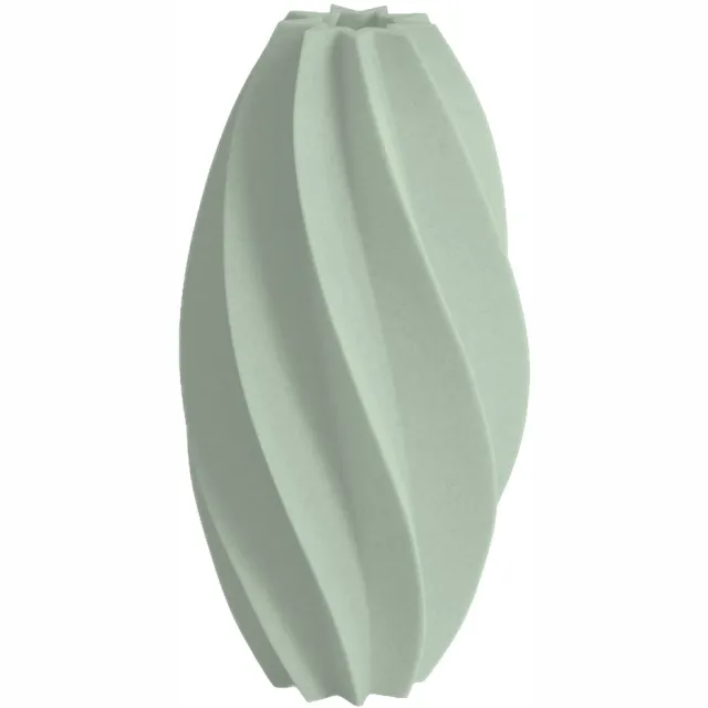 Layvo CERIS Vaas - Salie - D13 x H25 cm - droogbloemen vaas - organische vaas - gerecycled plastic