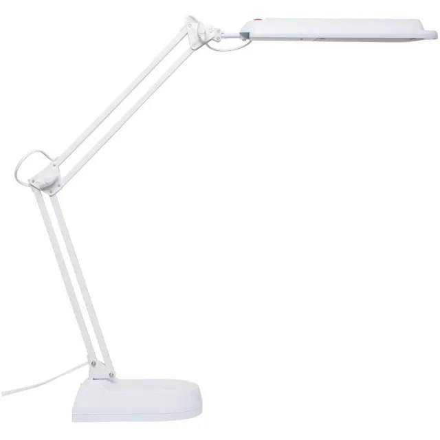 Maul MAULatlantic Bureaulamp - LED - Zwart - Kantelbare Lampkop - Tafellamp - Stevige Voet wit|rood