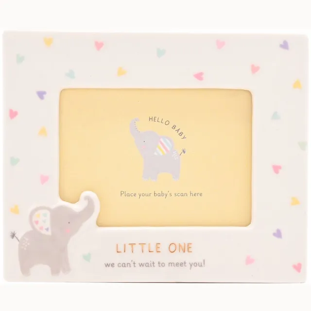 Hello Baby fotolijst echo keramiek olifantje Creme
