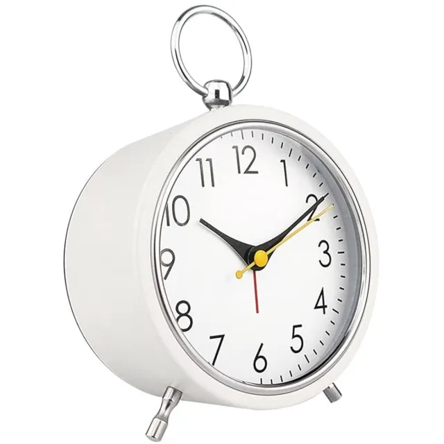 longziming Vintage Wekker – Analoge Wekker – Stil Uurwerk – Helder Afleesbaar – Compact Formaat – Klassiek Ontwerp – Wit