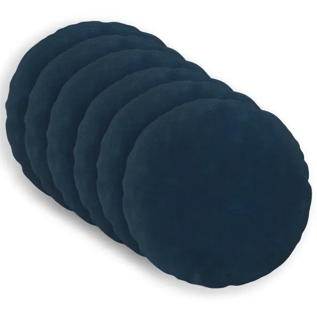 vidaXL Dekenkussen - 6 - st - HEERLEN - Blauw - Diam. - 50 - cm - Microfiber - Fleece