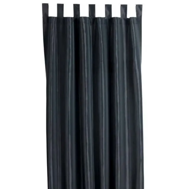 2LIF New York curtain black 135 cm x 260 cm with loops Zwart