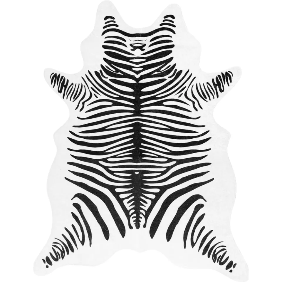 vidaXL Vloerkleed zebrapatroon wasbaar 120x170 cm zwart wit Meerkleurig