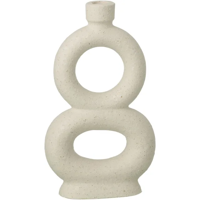 J-Line vaas Soliflore 2 Rings - steengoed - wit - large
