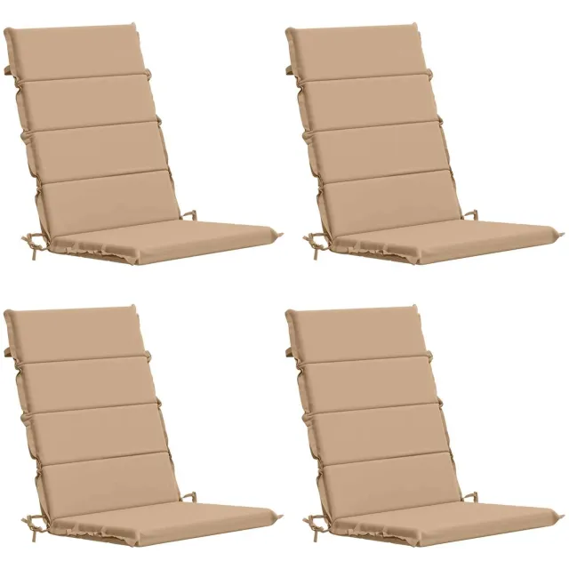 vidaXL Kussen - voor - stoel - met - hoge - rug - GEMERT - 4 - st - 100% - Polyester - Zand