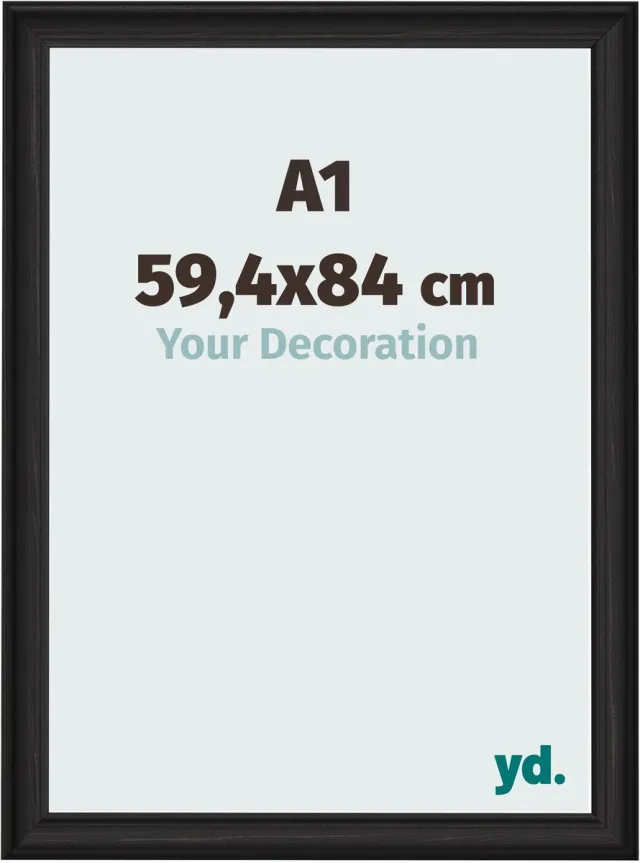yd. Your Decoration - Fotolijst A1 59,4x84 cm - MDF - Zwart Houtnerf - Lazio