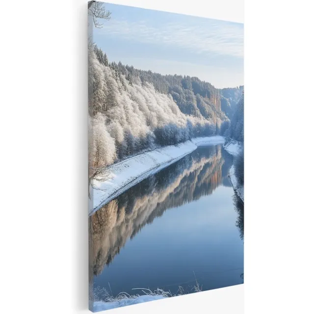 Saammp Canvas Schilderij - Natuur - 2 dolfijnen - landschappen - 100x150 - Foto op canvas - Wanddecoratie - Muurdecoratie Woonkamer - Slaapkamer decoratie - Canvas Print Multicolor