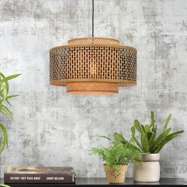 Good&Mojo Bhutan hanglamp bamboe naturel zwart, naturel